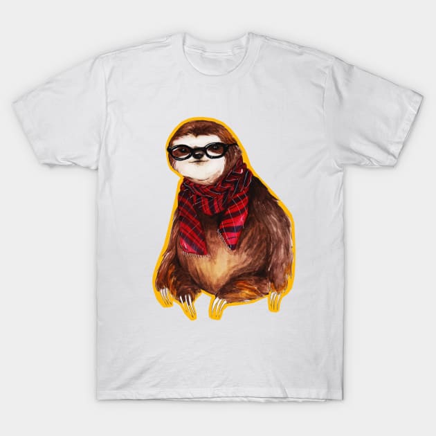 Hipster Sloth T-Shirt by TalulaChristian